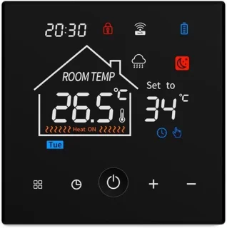 Slimme thermostaat vloerverwarming zwart