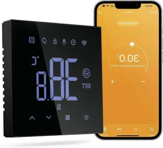 Slimme thermostaat voor verwarming en water, wit