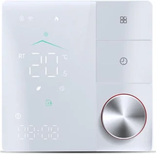 Slimme thermostaat voor vloerverwarming 88x88 mm wit