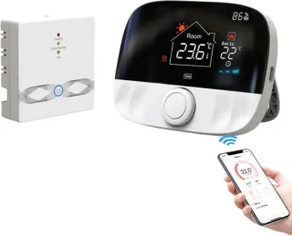 Slimme Thermostaat Wit Met Draaiknop 3amp