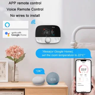 Slimme Thermostaat Wit Met Draaiknop 3amp