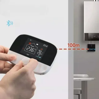 Slimme Thermostaat Wit Met Draaiknop 3amp
