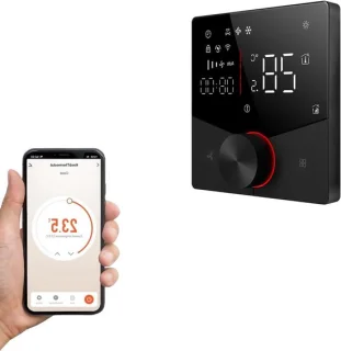 Slimme thermostaatknoppen - wifi temperatuurregelaar - zwart