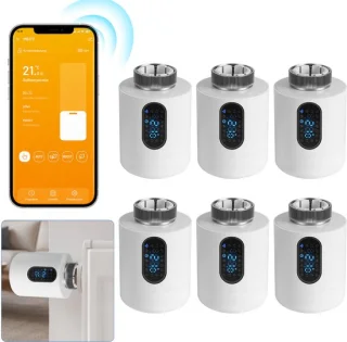 Slimme thermostaatkraan voor radiator, wit, 6-pack