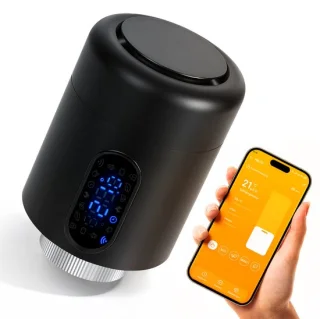 Slimme thermostaatkraan voor radiator, zwart, 1 stuk