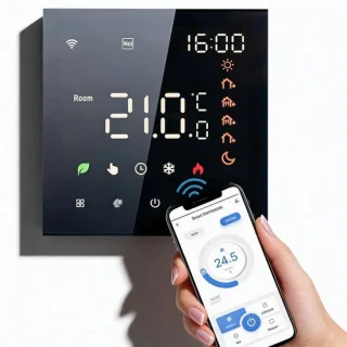 Slimme Touchscreen Thermostaat Zwart