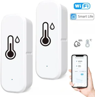 Slimme WiFi Temperatuur- en Vochtigheidssensor (Wit, 2,4 GHz)