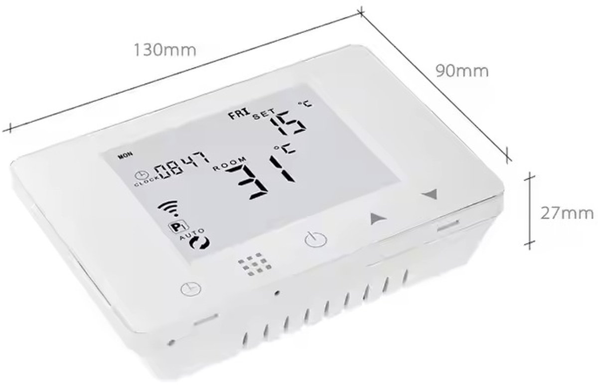 De Slimme Wifi Thermostaat Rond Zwart 3amp 4-Draads 90-240v in één oogopslag