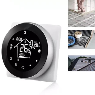 Slimme Wifi Thermostaat Rond Zwart 3amp 4-Draads