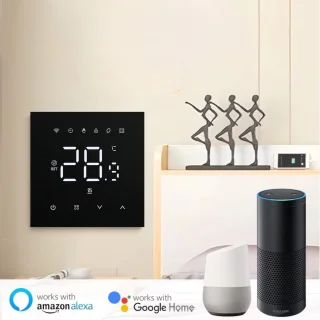 Slimme Wifi Thermostaat Zwart 3amp 4-Draads