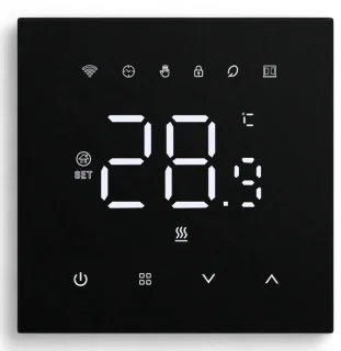 Slimme Wifi Thermostaat Zwart 3amp 4-Draads