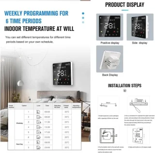 Slimme wifi-thermostaat zwart