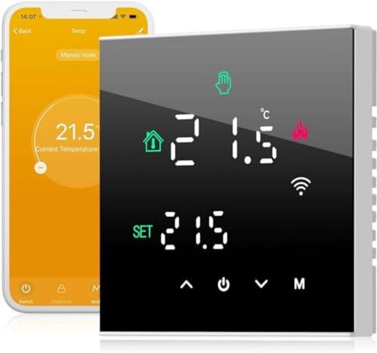 Slimme Wifi Thermostaat Zwart - Tuya, Alexa & Google Compatible review