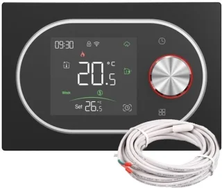 Slimme wifi thermostaat zwart zilver