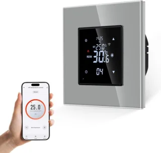 Smart thermostaat voor vloerverwarming, grijs
