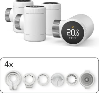 tado° Slimme Radiatorknop X - 4 Stuks - Zwart/Wit