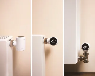 tado° Slimme Radiatorknop X Starterskit met Matter Bridge - 2 radiatorknoppen - zwart/wit