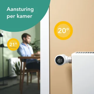 tado° Slimme Radiatorknop X Starterskit met Matter Bridge - 2 radiatorknoppen - zwart/wit
