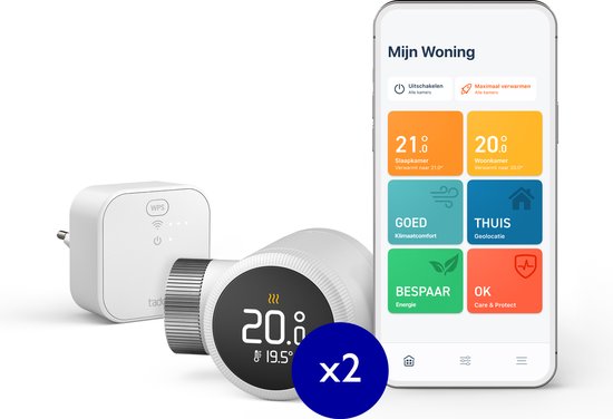 tado° Slimme Radiatorknop X Starterskit met Matter Bridge - 2 radiatorknoppen - zwart/wit review