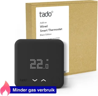 tado° Slimme Thermostaat Bedraad Uitbreiding Zwart