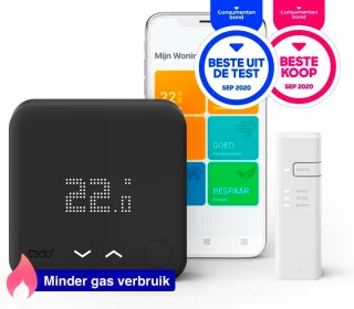 tado° Slimme Thermostaat V3+ Bedraad Zwart Starterskit