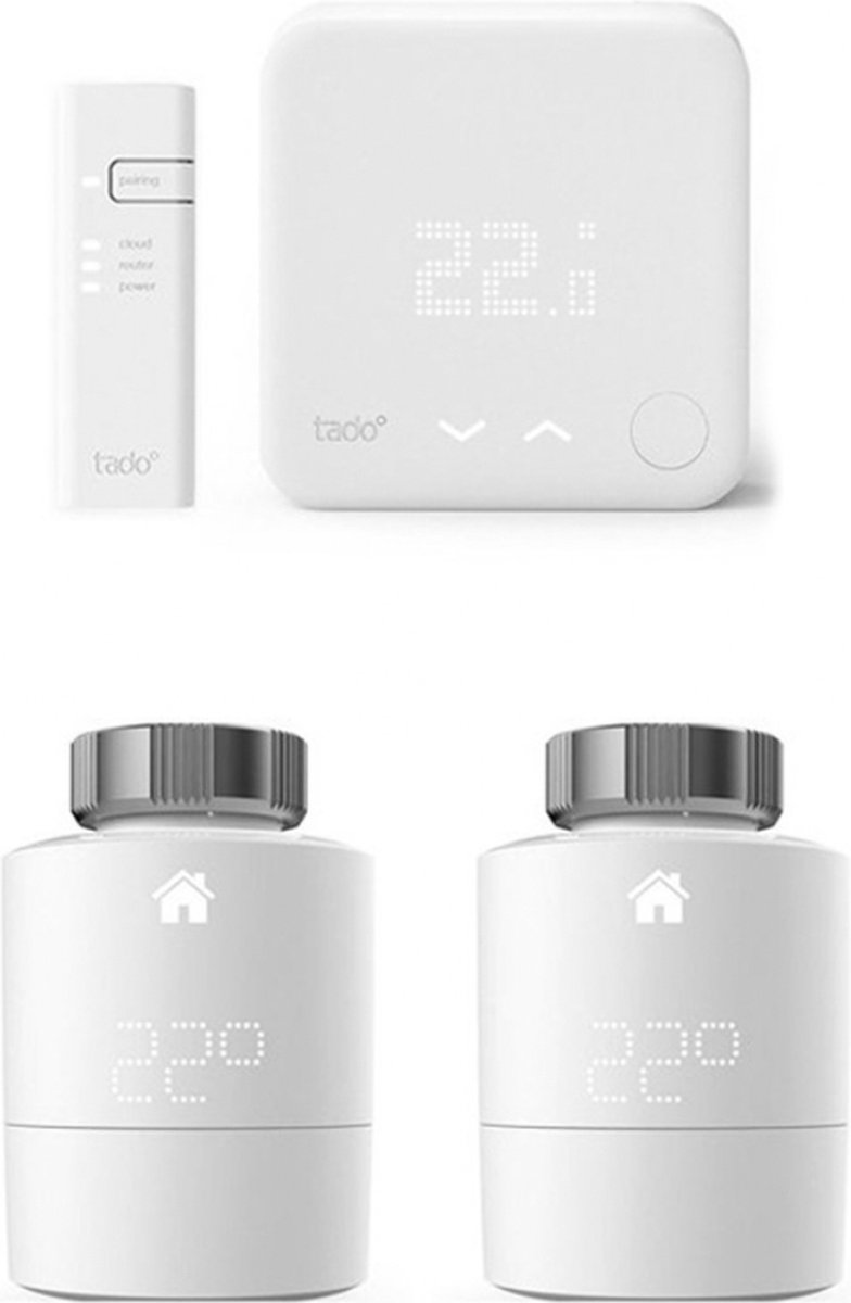 De tado° Starterkit Slimme Thermostaat V3+ inclusief 2 Radiatorknoppen in één oogopslag