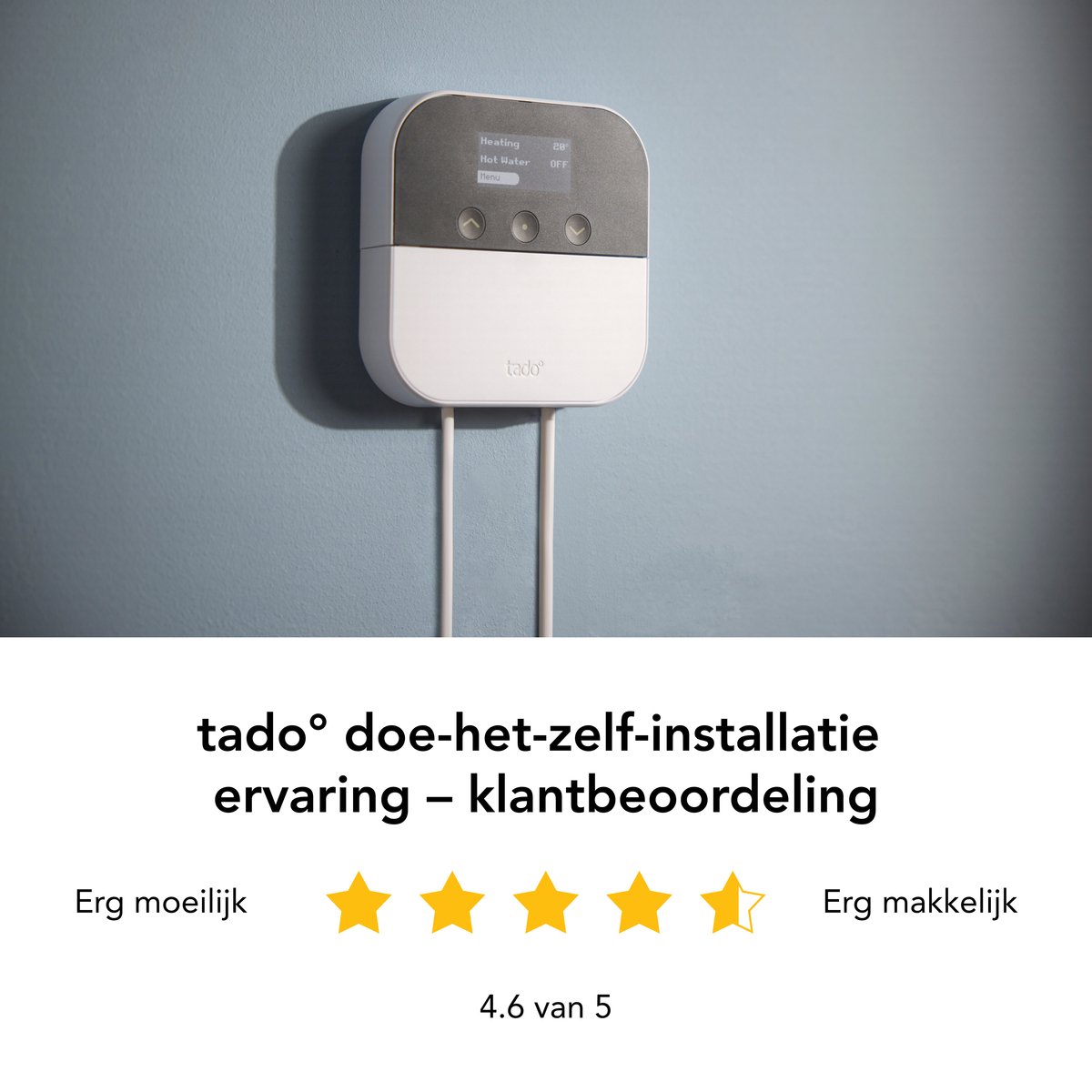 Wat vinden we goed aan de tado° Warmtepomp Optimizer X Bedraad Zwart Wit