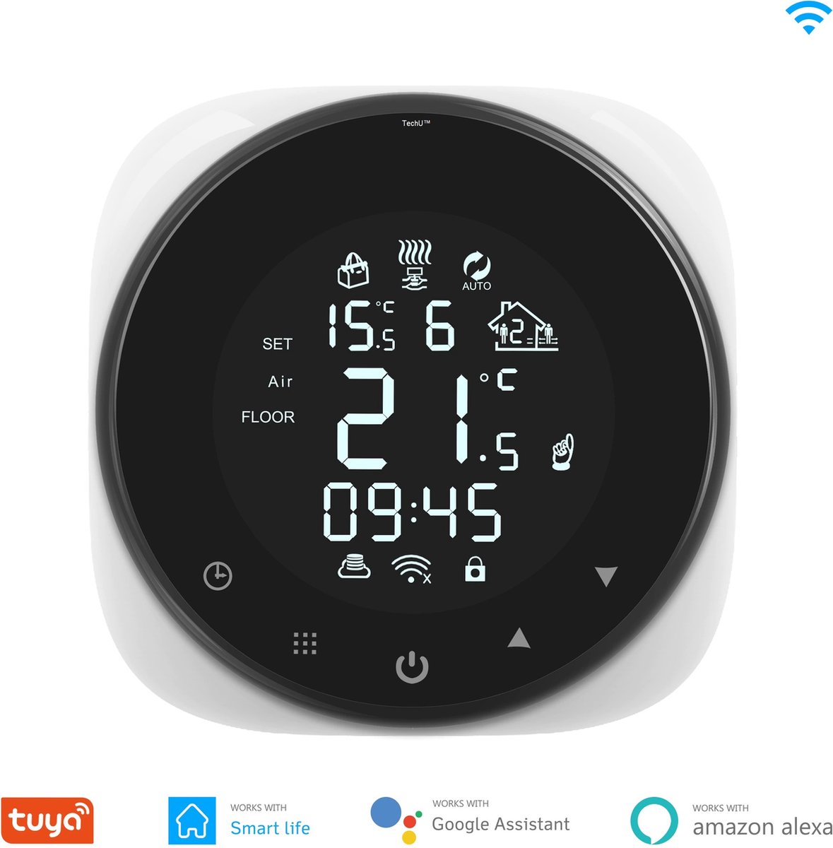 De TechU Slimme Thermostaat Cozy Wit Gas Boiler in één oogopslag
