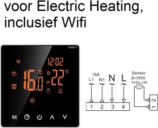 TechU™ Slimme Thermostaat Limit – Zwart – Voor elektrische vloerverwarming