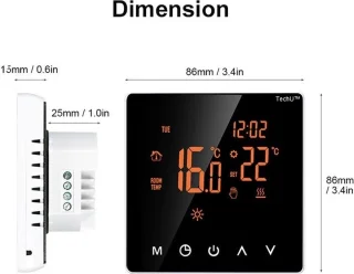 TechU™ Slimme Thermostaat Limit – Zwart – Voor elektrische vloerverwarming