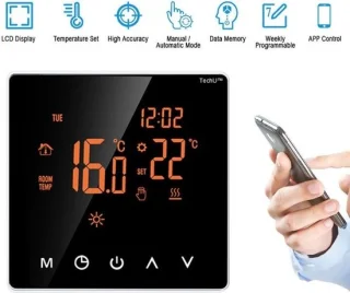 TechU™ Slimme Thermostaat Limit – Zwart – Voor elektrische vloerverwarming