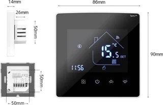 TechU™ Slimme Thermostaat Max - CV-ketel - Zwart/Wit