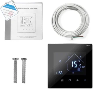 TechU™ Slimme Thermostaat Max Elektrische Vloerverwarming Zwart-Wit