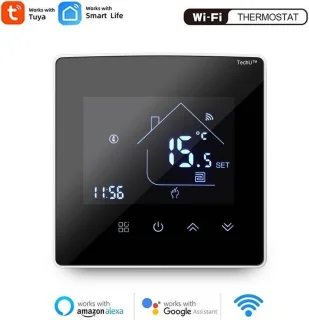 TechU™ Slimme Thermostaat Max Elektrische Vloerverwarming Zwart-Wit