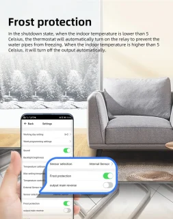 TechU™ Slimme Thermostaat Max Elektrische Vloerverwarming Zwart-Wit