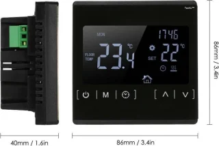 TechU Slimme Thermostaat Optic Zwart Elektrische Vloerverwarming