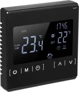 TechU Slimme Thermostaat Optic Zwart Elektrische Vloerverwarming