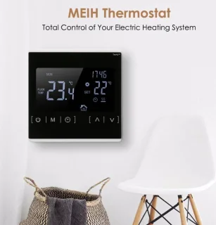 TechU Slimme Thermostaat Optic Zwart Elektrische Vloerverwarming