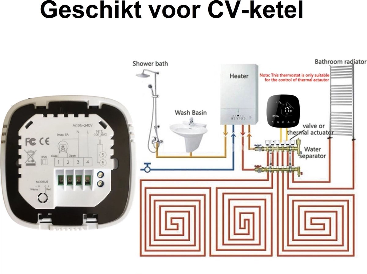 Wat vinden we goed aan de TechU Slimme Thermostaat Optimum Wit voor Gas Boiler