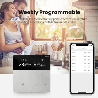 TechU Slimme Thermostaat Verta Zilver Elektrische Vloerverwarming