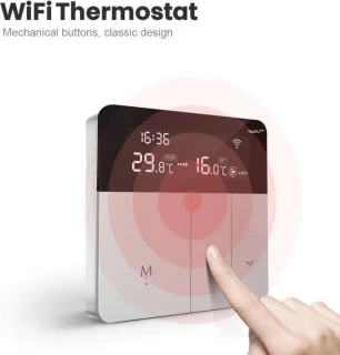 TechU Slimme Thermostaat Verta Zilver Elektrische Vloerverwarming