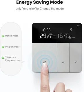 TechU Slimme Thermostaat Verta Zilver Elektrische Vloerverwarming