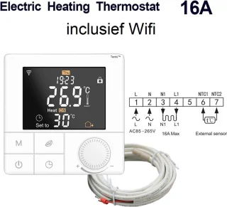 TechU Smart Thermostaat Life Wit Elektrische Vloerverwarming