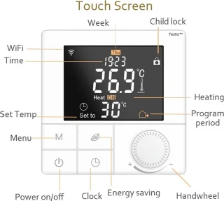 TechU Smart Thermostaat Life Wit Elektrische Vloerverwarming