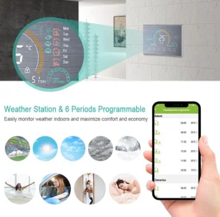 TechU Smart Thermostaat Relax Zilver elektrische vloerverwarming