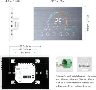 TechU Smart Thermostaat Relax Zilver elektrische vloerverwarming