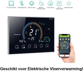 TechU™ Smart Thermostaat Relax – Zwart – Voor elektrische vloerverwarming