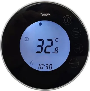 TechU™ Smart Thermostaat Round Zwart - Elektrische Vloerverwarming