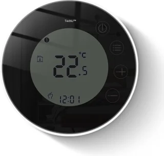 TechU™ Smart Thermostaat Round Zwart - Elektrische Vloerverwarming