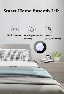 TechU™ Smart Thermostaat Round Zwart - Elektrische Vloerverwarming